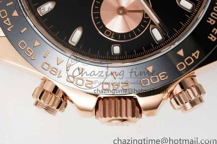 0517 Stretchable Daytona 116515 QF 1:1 Best Edition Black RG Dial on Oysterflex Rubber Strap SA 2273